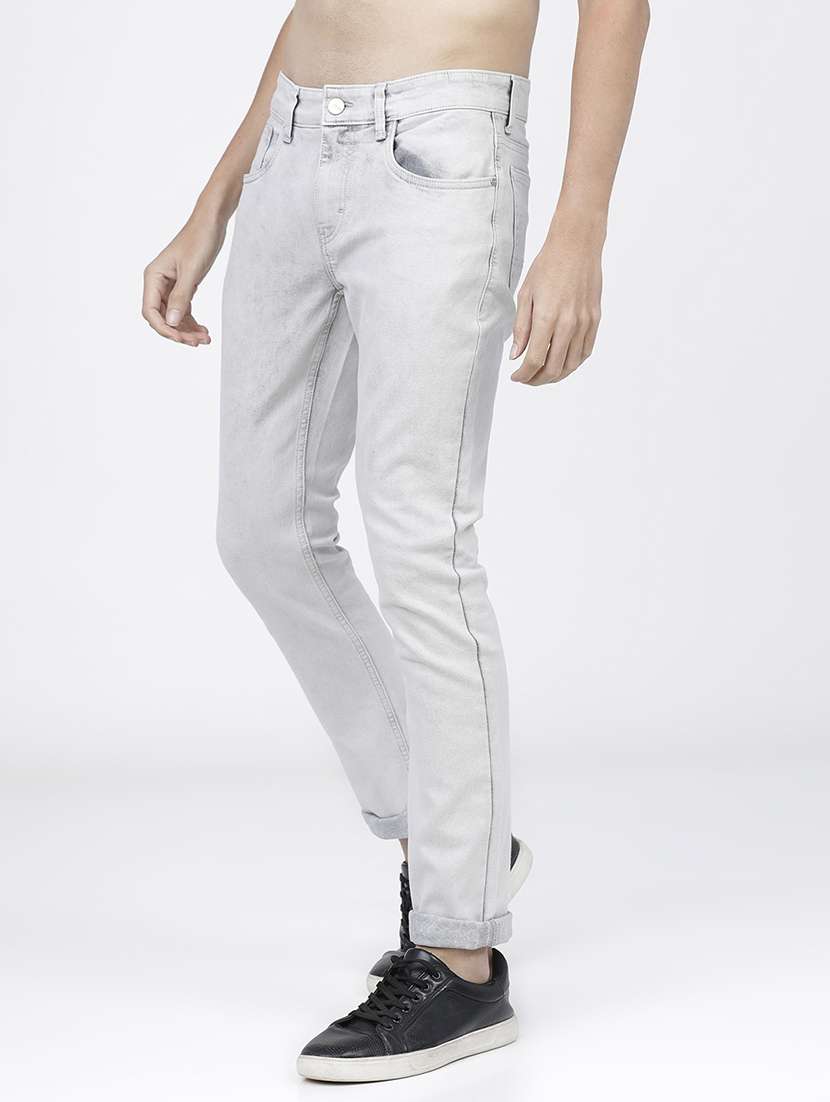 men solid mid rise slim fit jeans - 21596225 -  Standard Image - 1