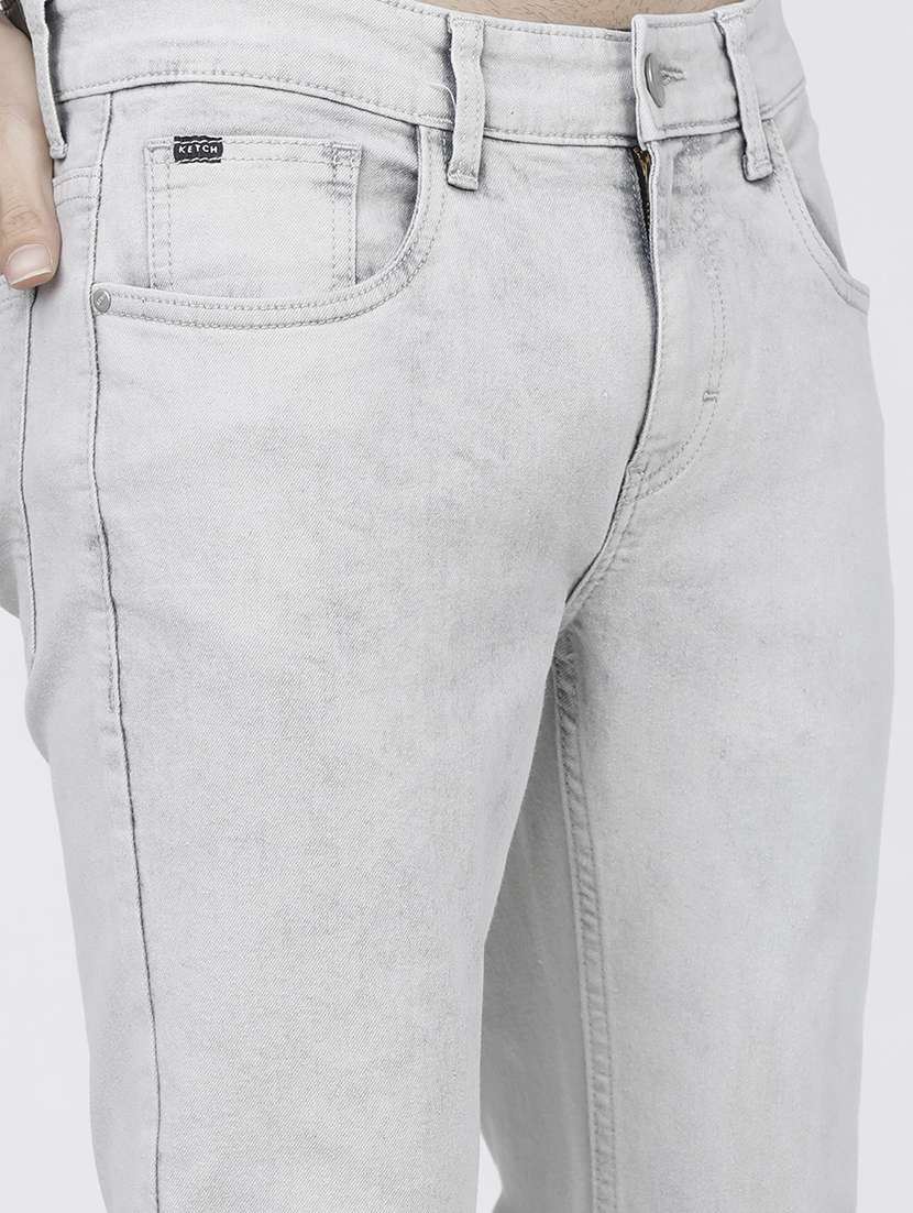 men solid mid rise slim fit jeans - 21596225 -  Standard Image - 4