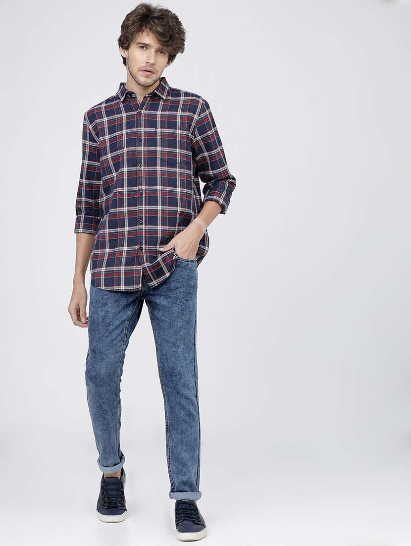 men plain slim fit mid rise jeans - 21596234 -  Standard Image - 4