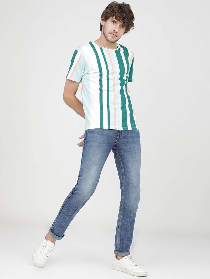 men plain slim fit mid rise jeans - 21596246 -  Standard Image - 4