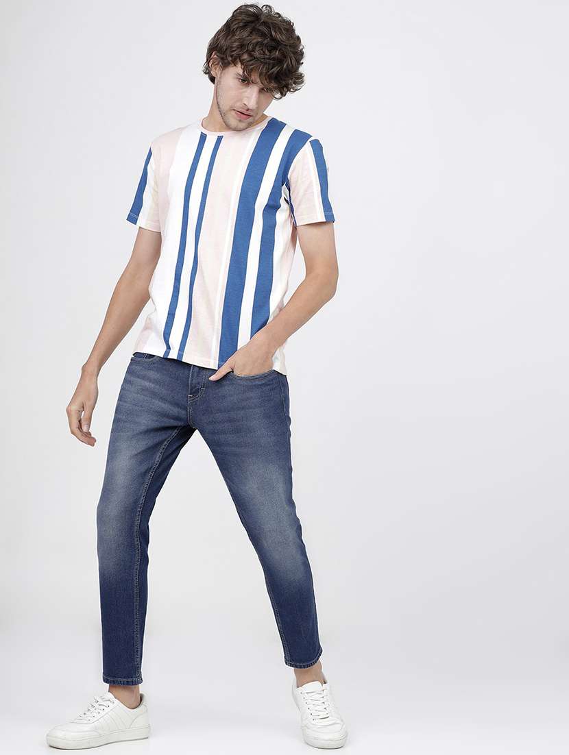 men plain slim fit mid rise jeans - 21596257 - Standard Image - 4