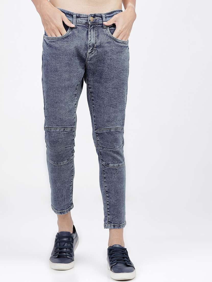 men plain slim fit mid rise jeans - 21596259 - Zoom Image - 0