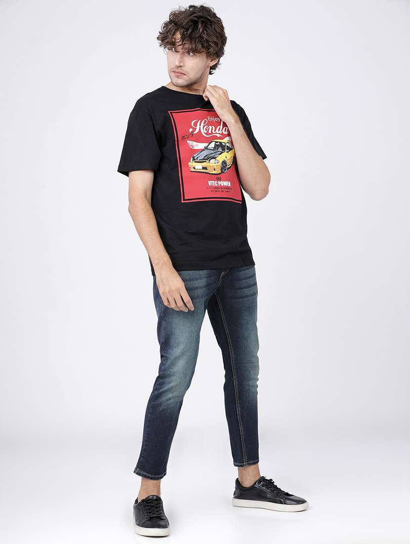 men plain slim fit mid rise jeans - 21596269 -  Standard Image - 4