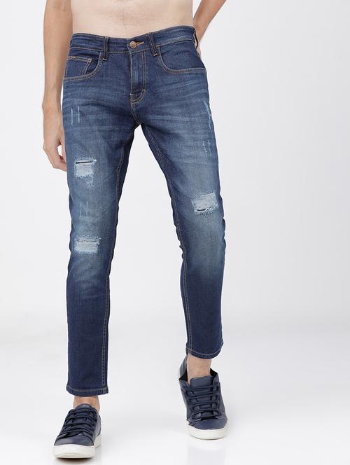 men distressed mid rise slim fit jean - 21596279 - Standard Image - 0