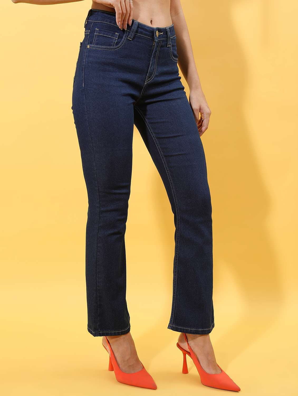 women solid mid rise straight fit jean - 21596291 -  Standard Image - 1