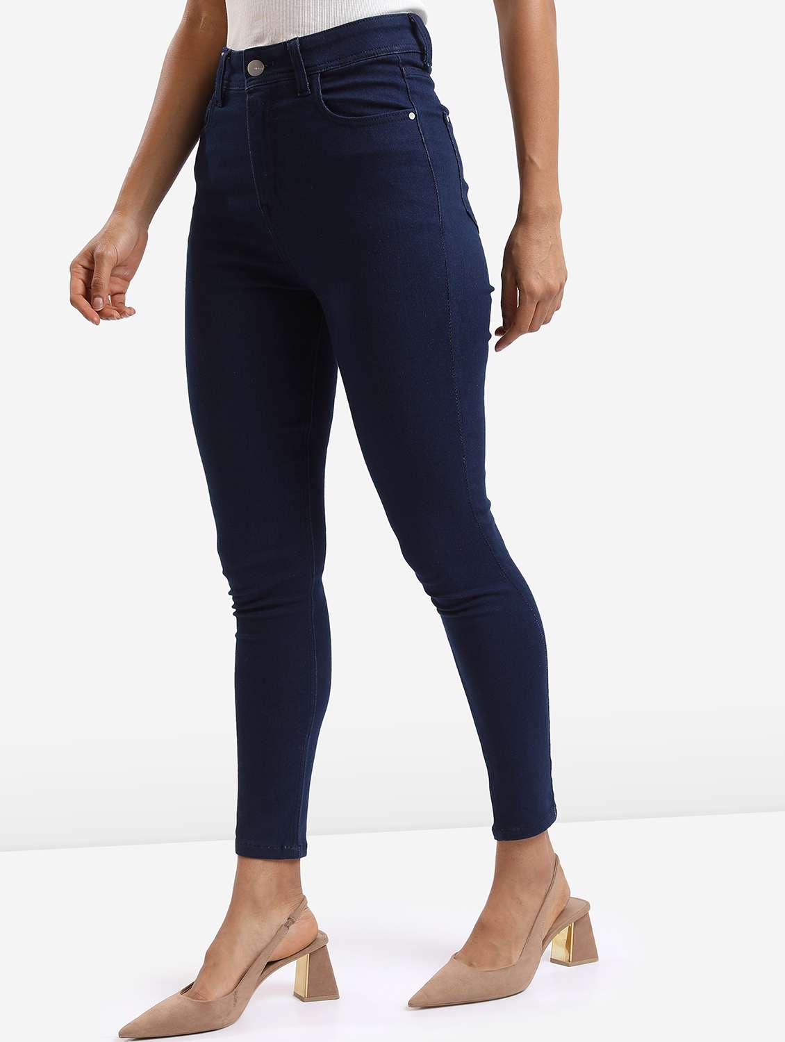 women solid high rise skinny fit jean - 21596293 - Standard Image - 1