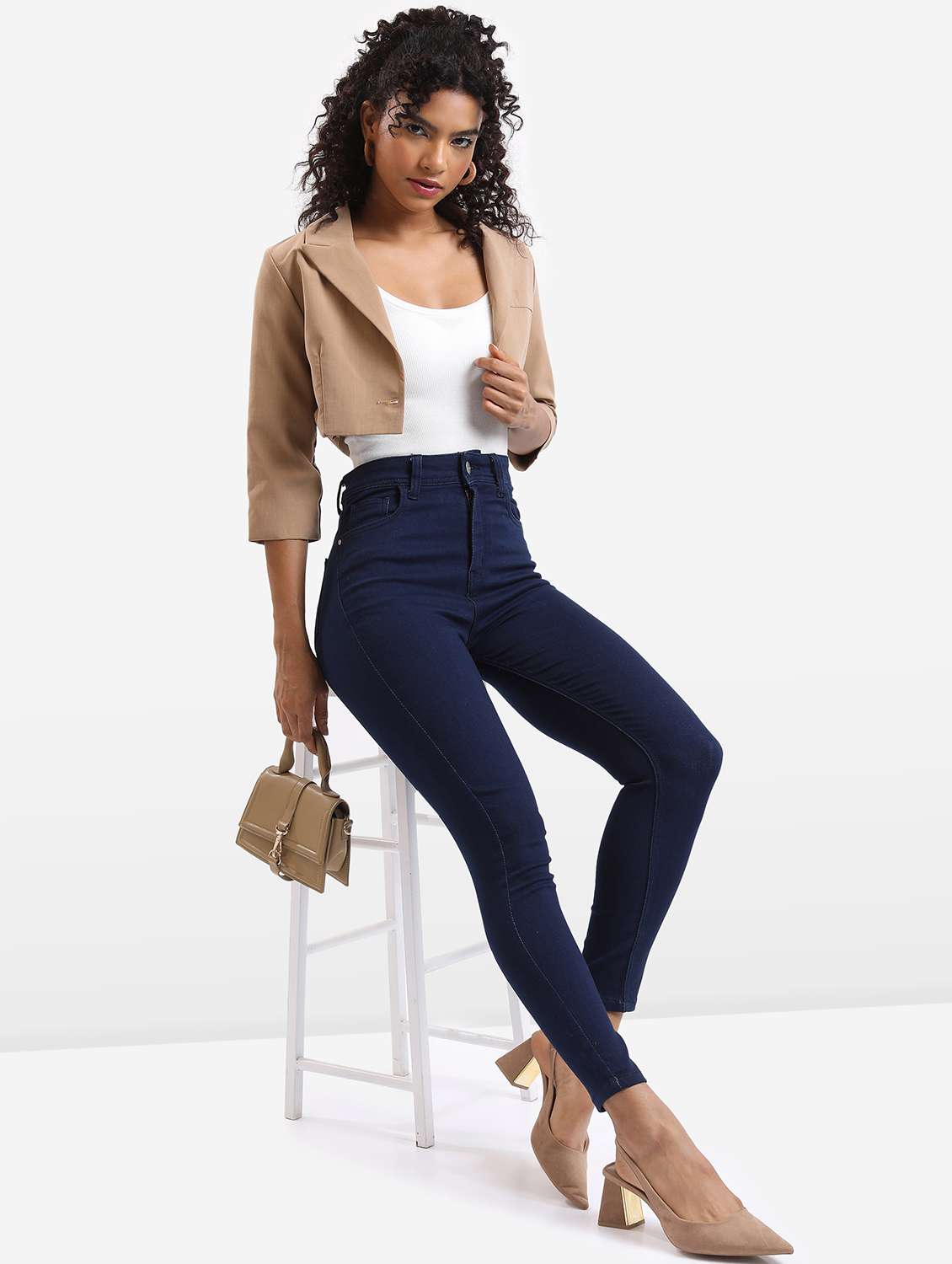 women solid high rise skinny fit jean - 21596293 - Standard Image - 4