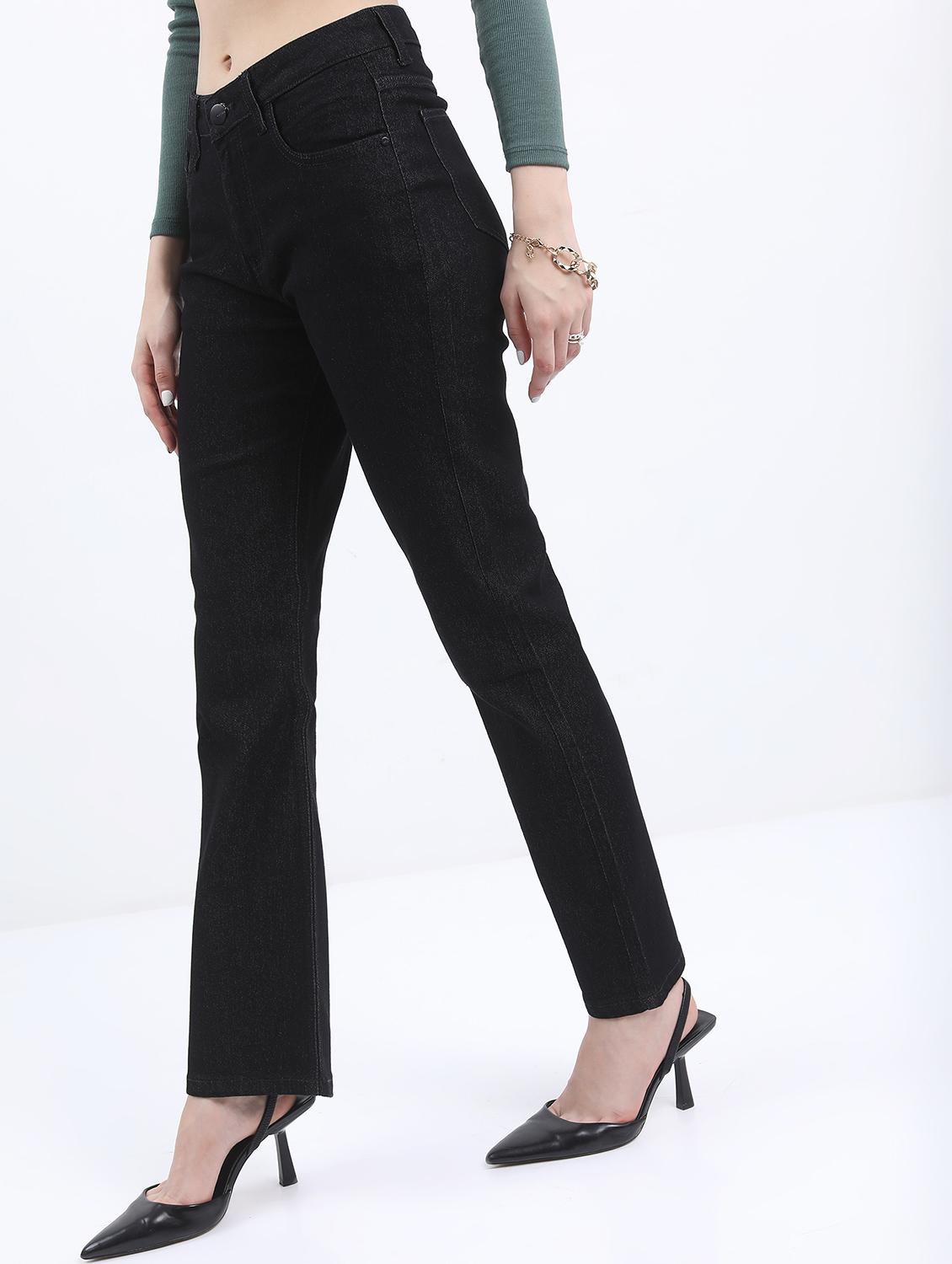 women solid high rise bootcut jean - 21596304 -  Standard Image - 1