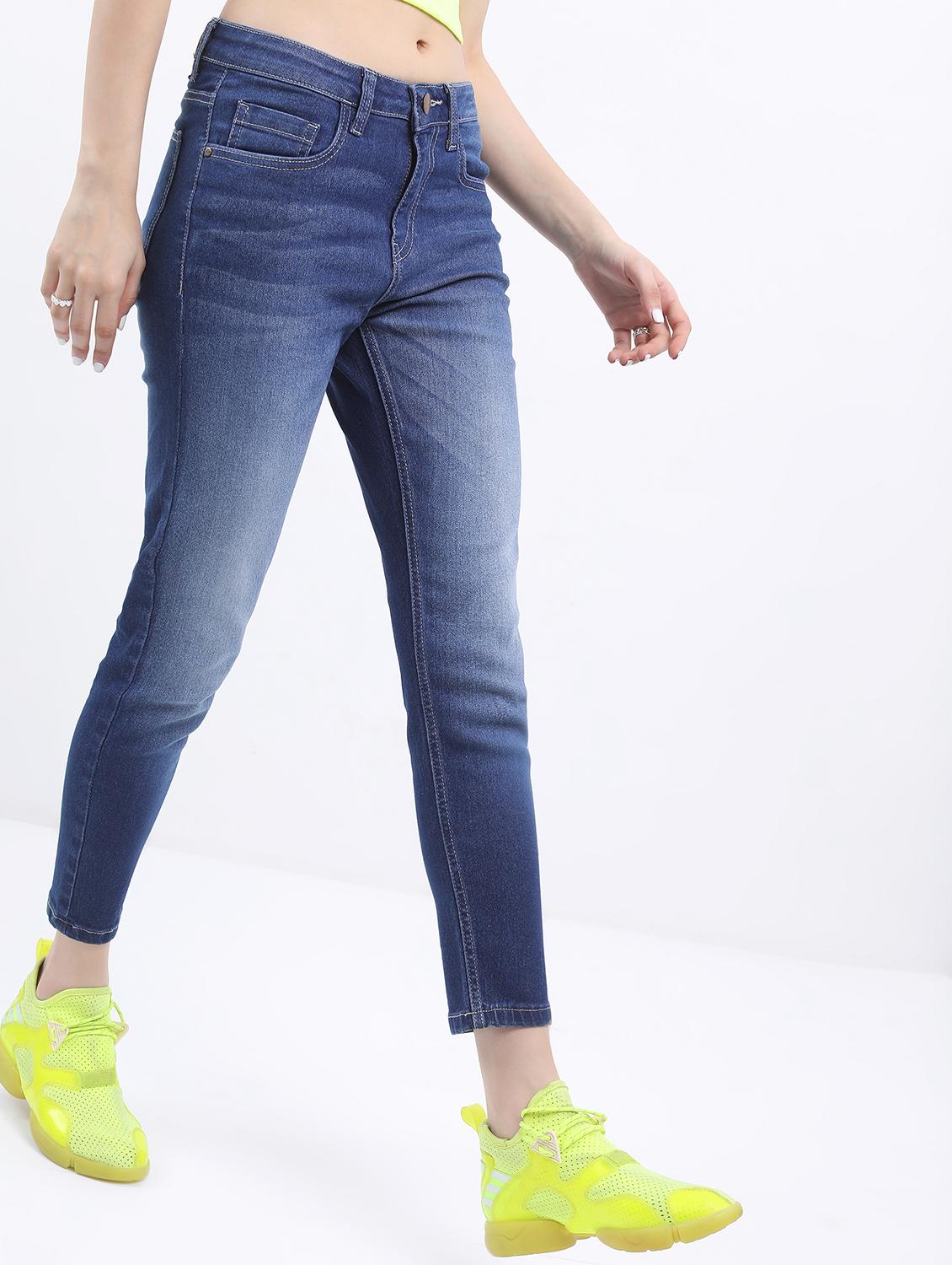 women solid mid rise slim fit jean - 21596306 - Standard Image - 1