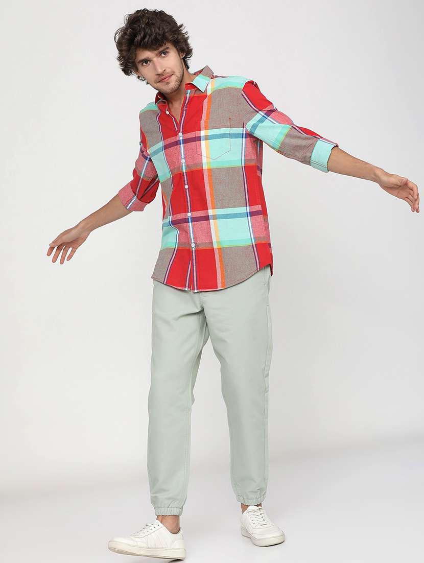 men mid rise solid joggers - 21596363 -  Standard Image - 4