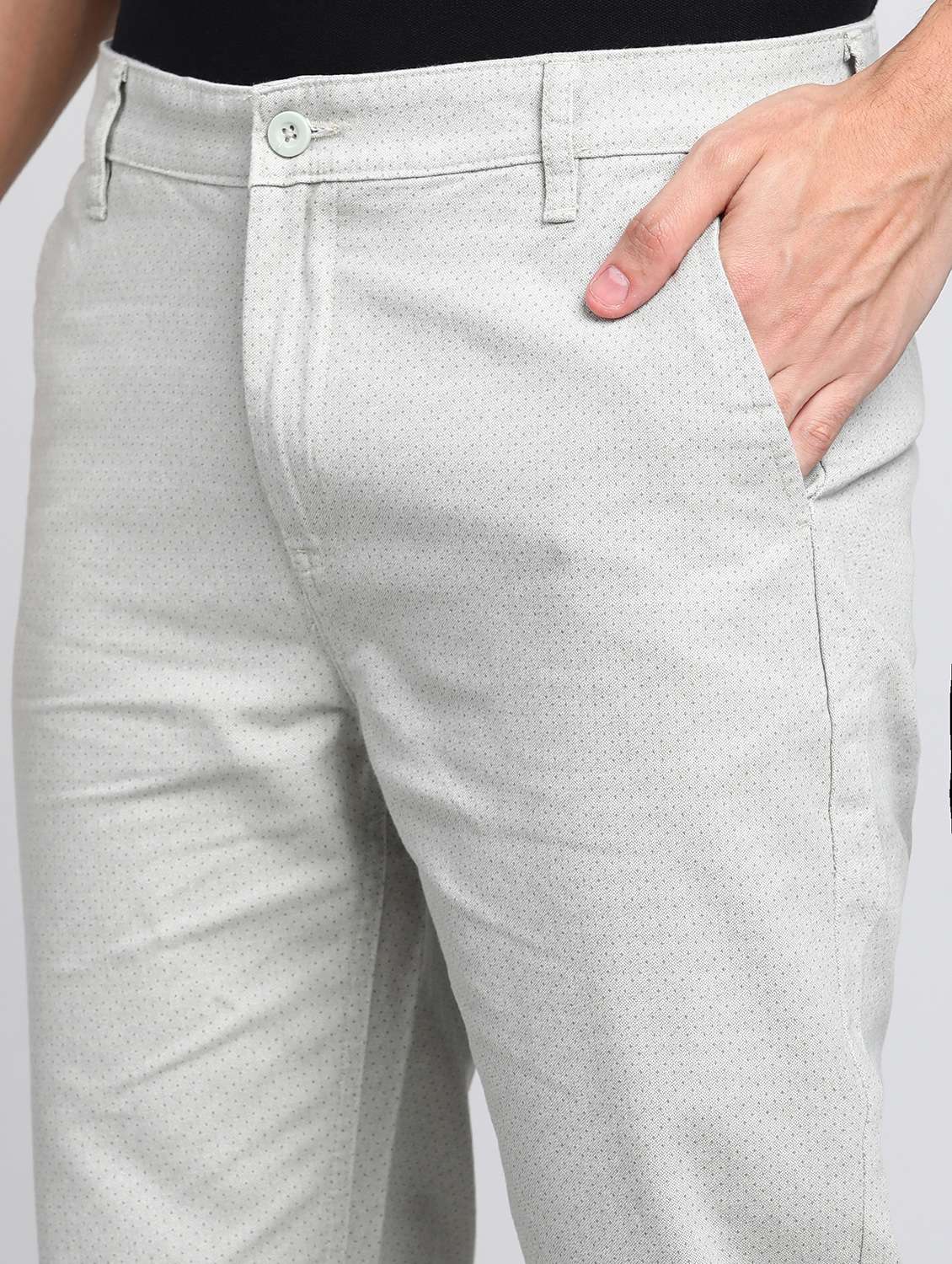 men printed mid rise chinos casual trouser - 21596366 - Standard Image - 4