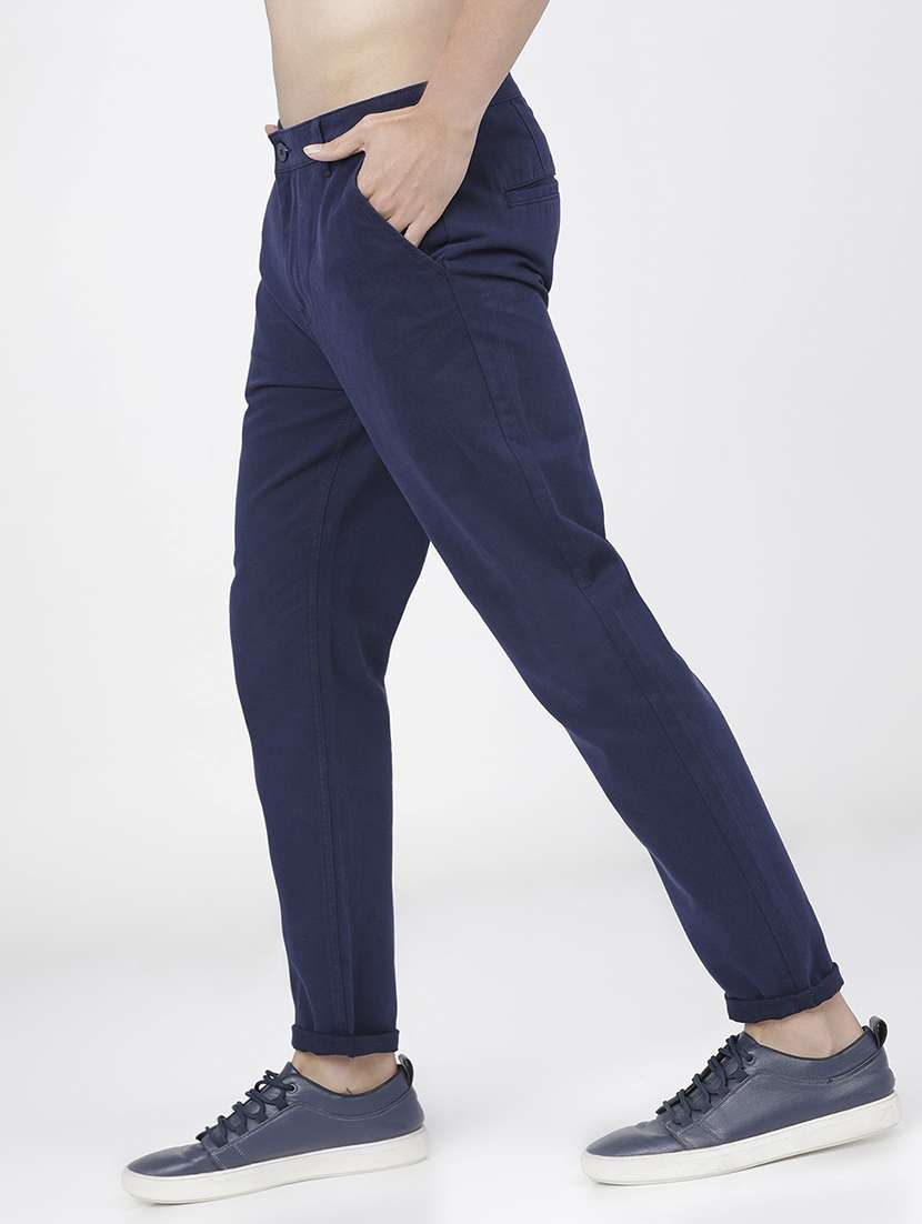 men mid rise solid chinos  - 21596377 -  Standard Image - 1