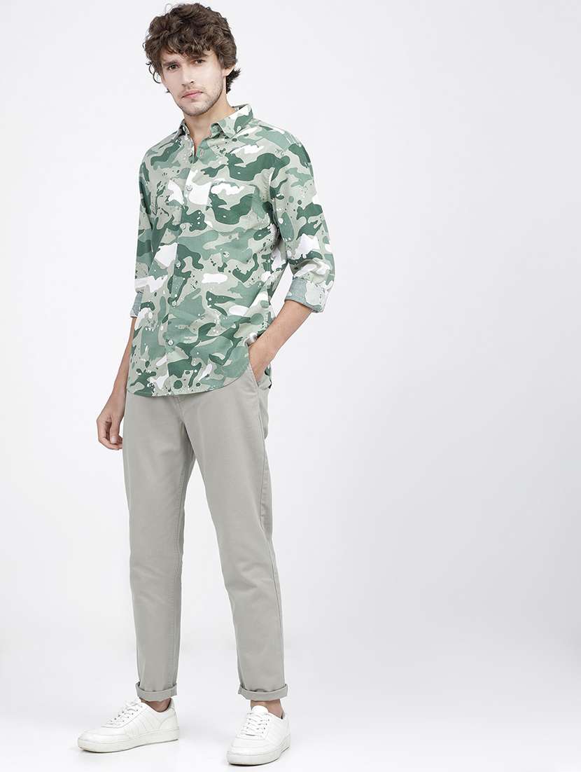 men solid mid rise chinos casual trouser - 21596379 -  Standard Image - 4