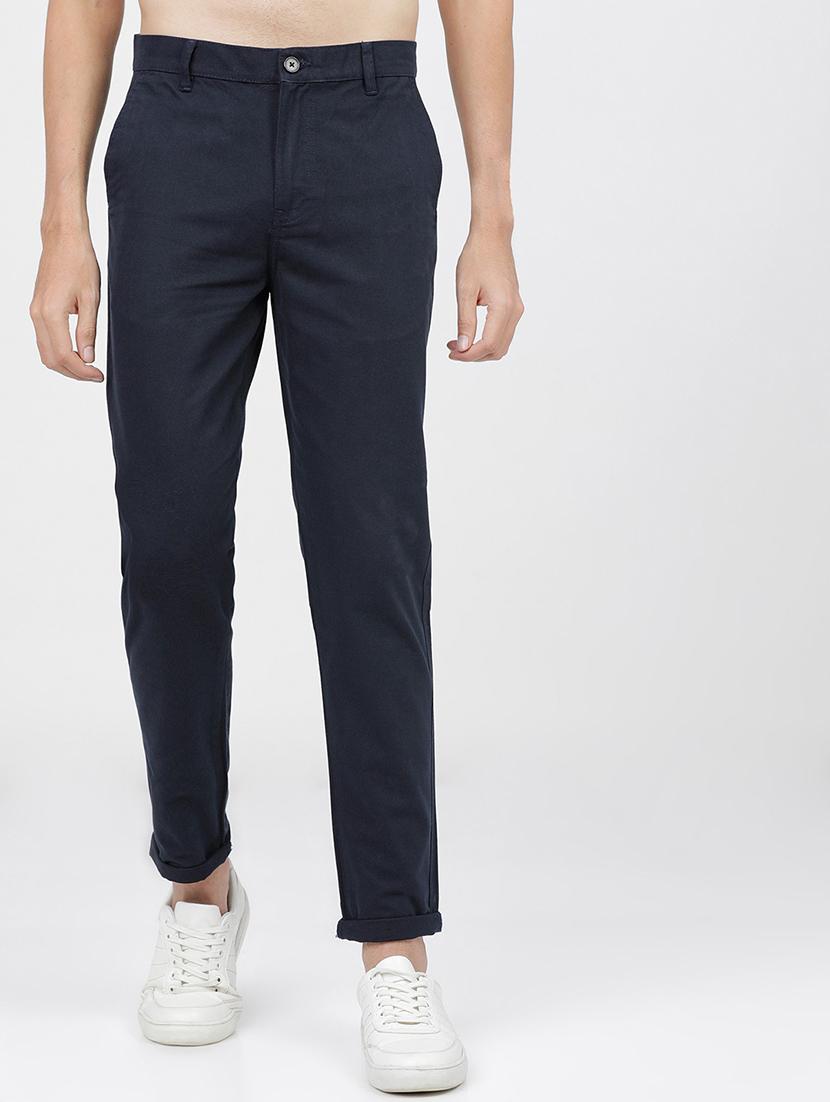 men solid mid rise chinos casual trouser - 21596382 - Zoom Image - 0