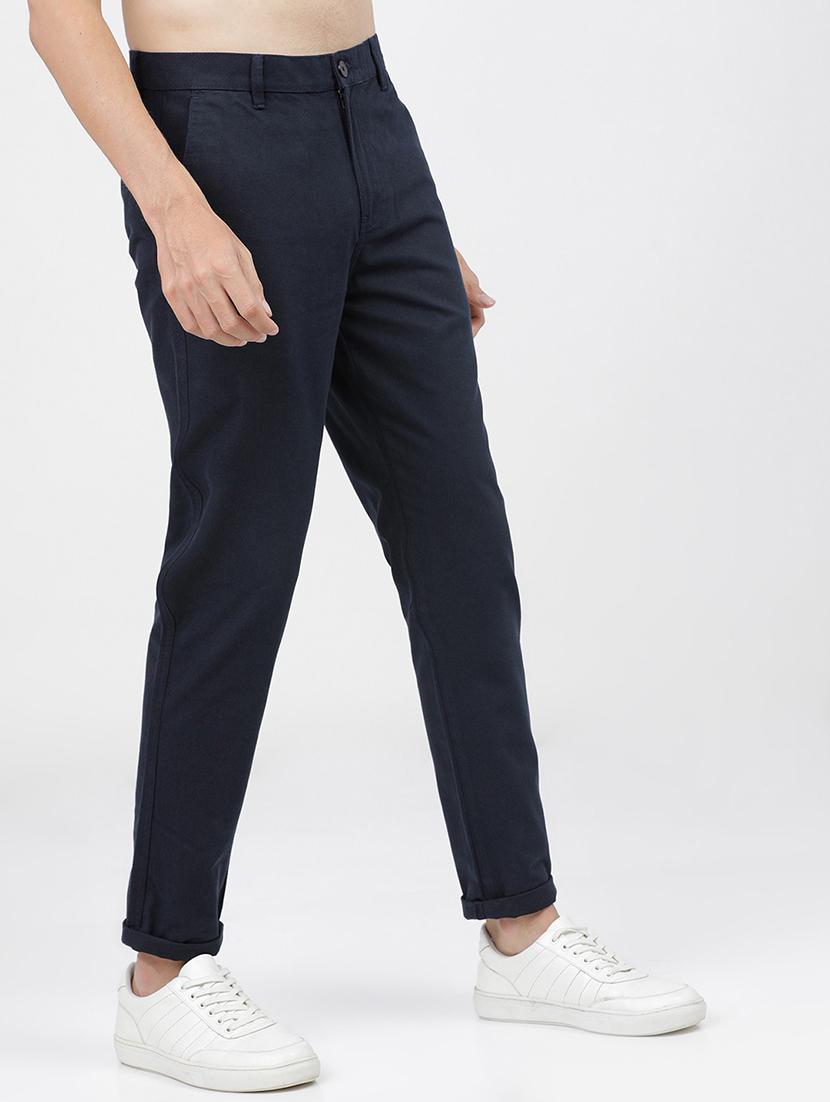 men solid mid rise chinos casual trouser - 21596382 - Standard Image - 1