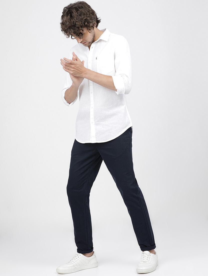 men solid mid rise chinos casual trouser - 21596382 - Standard Image - 4