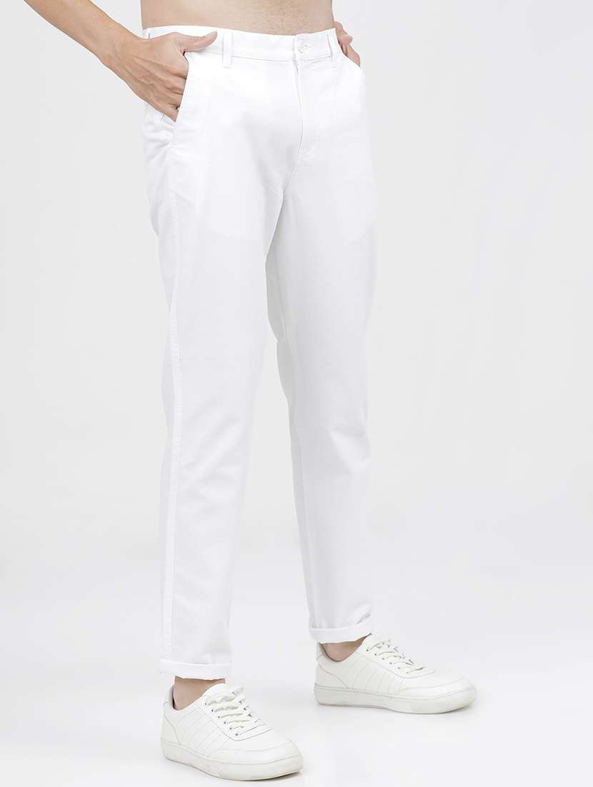 men mid rise solid chinos - 21596384 -  Standard Image - 1