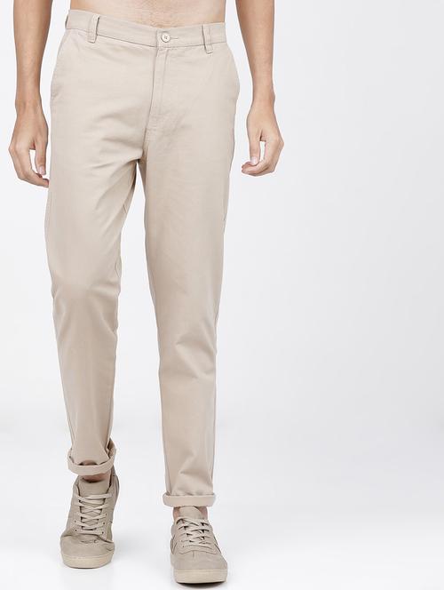 men mid rise solid chinos - 21596385 - Standard Image - 0