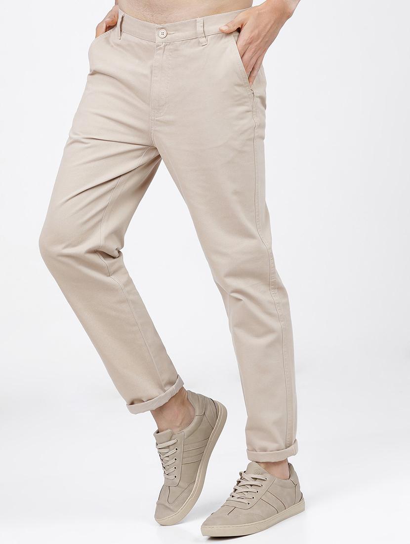 men mid rise solid chinos - 21596385 - Standard Image - 1