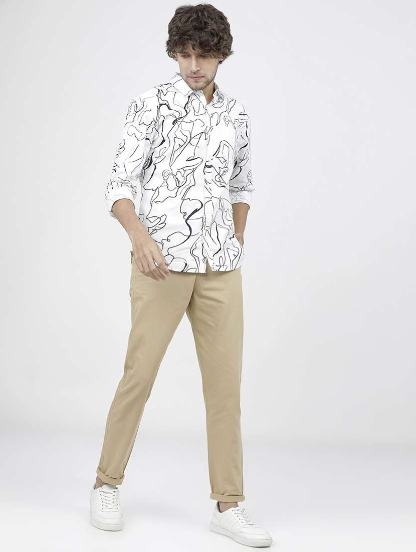 men solid mid rise chinos casual trouser - 21596387 - Standard Image - 4