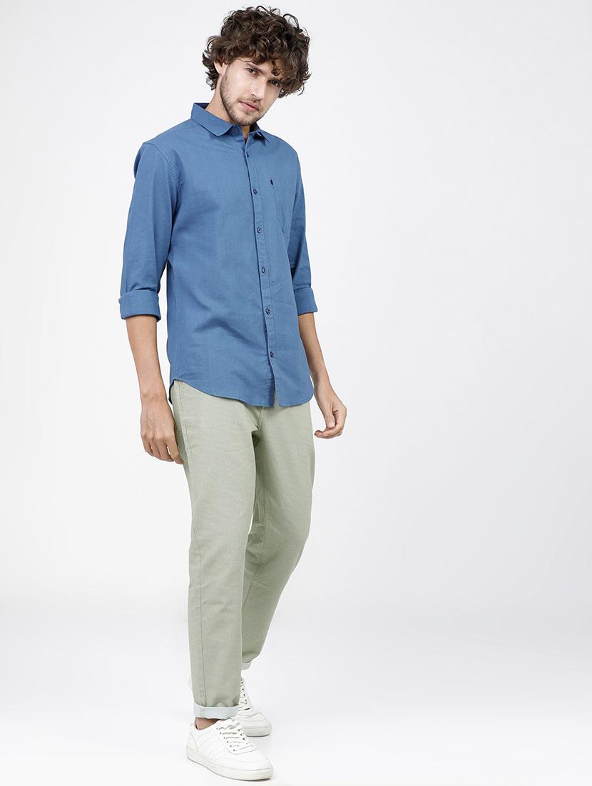 men solid mid rise chinos casual trouser - 21596392 - Standard Image - 4
