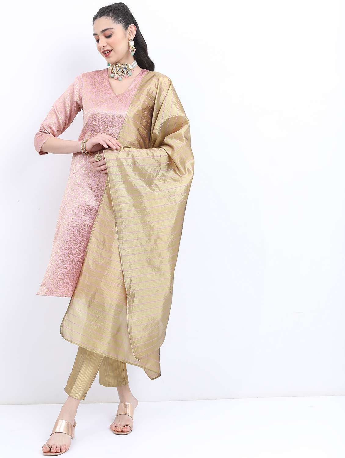 women gold solid peg trouser - 21596430 -  Standard Image - 4