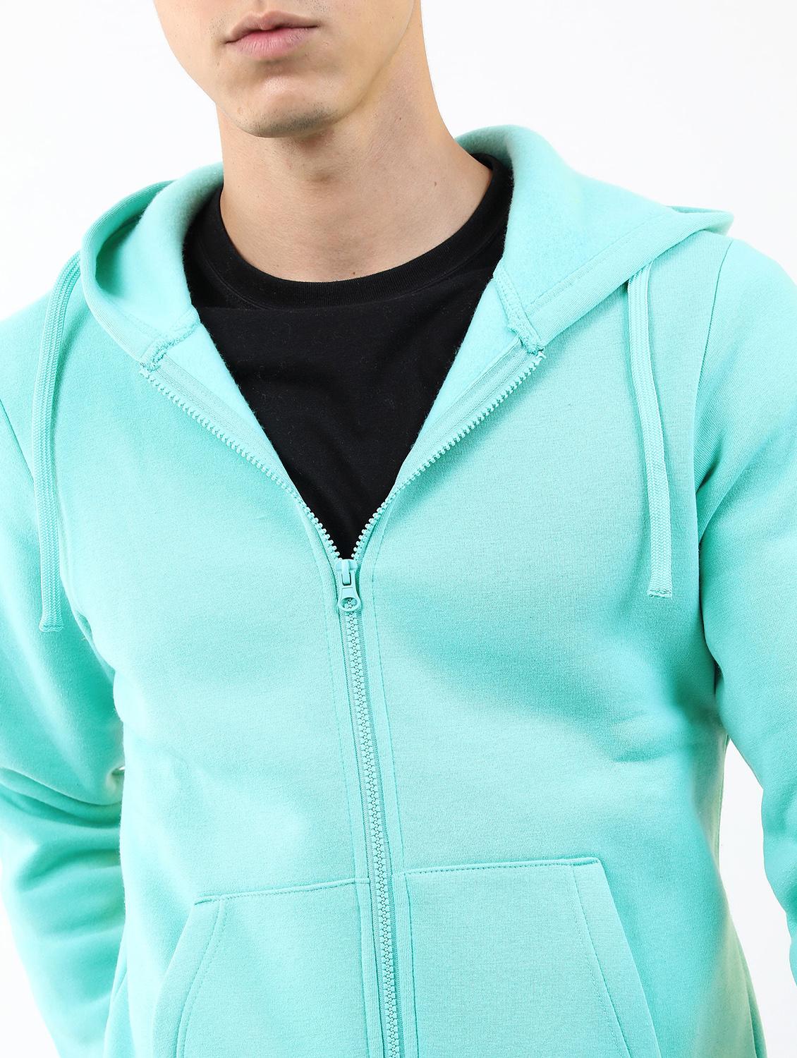 men solid zipper hooded sweatshirt - 21596443 - Standard Image - 4