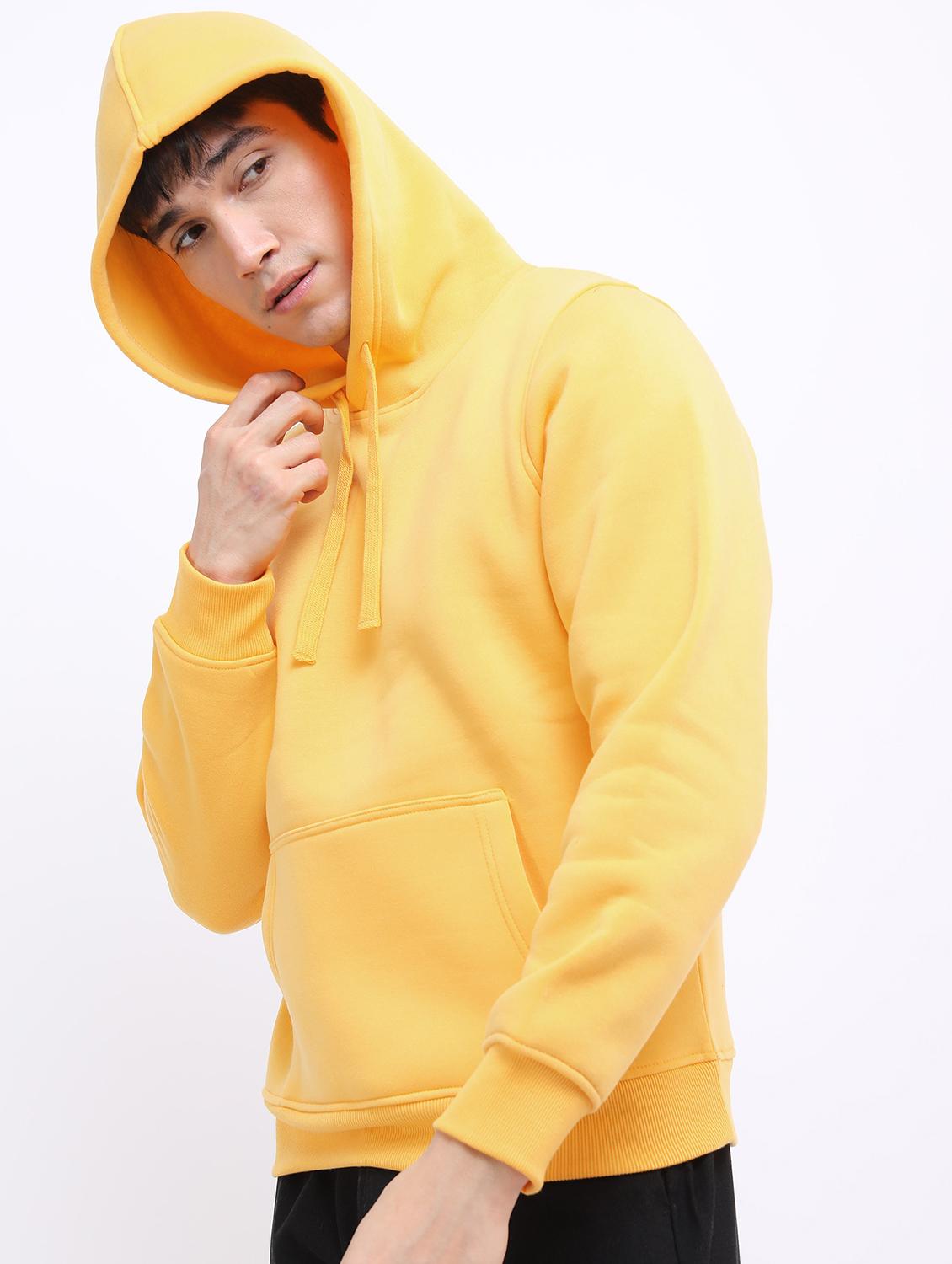 men plain hooded long sleeve sweatshirt - 21596445 - Standard Image - 1