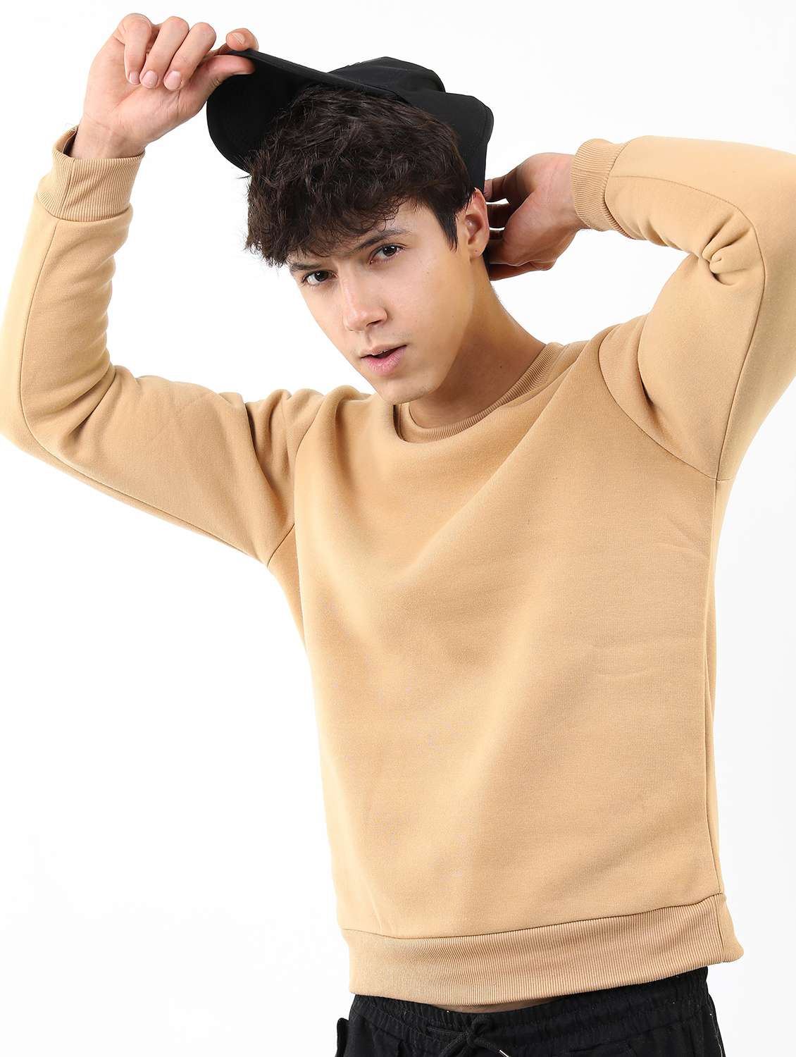 men long sleeves plain sweatshirt - 21596447 -  Standard Image - 1