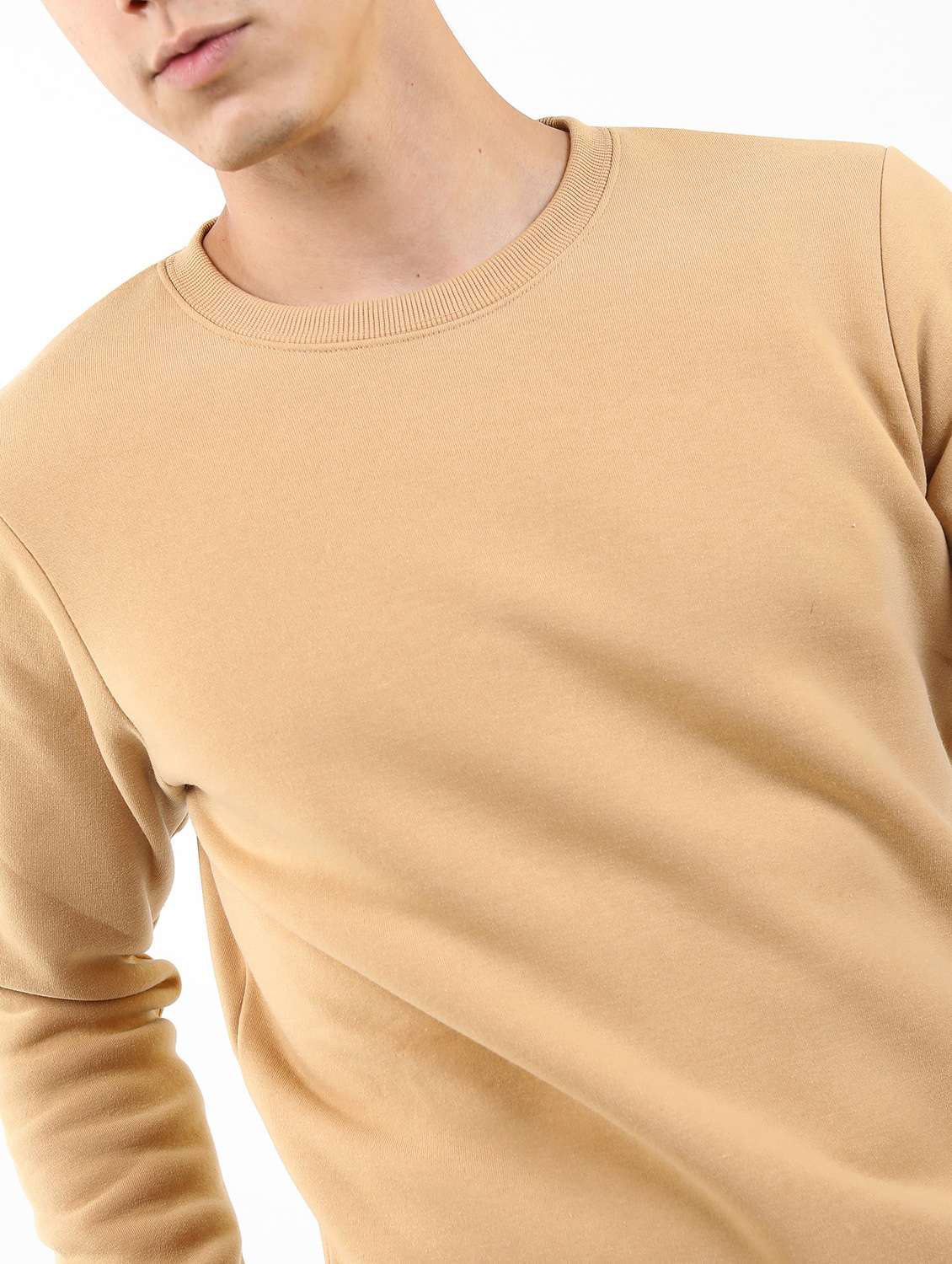 men long sleeves plain sweatshirt - 21596447 - Standard Image - 4