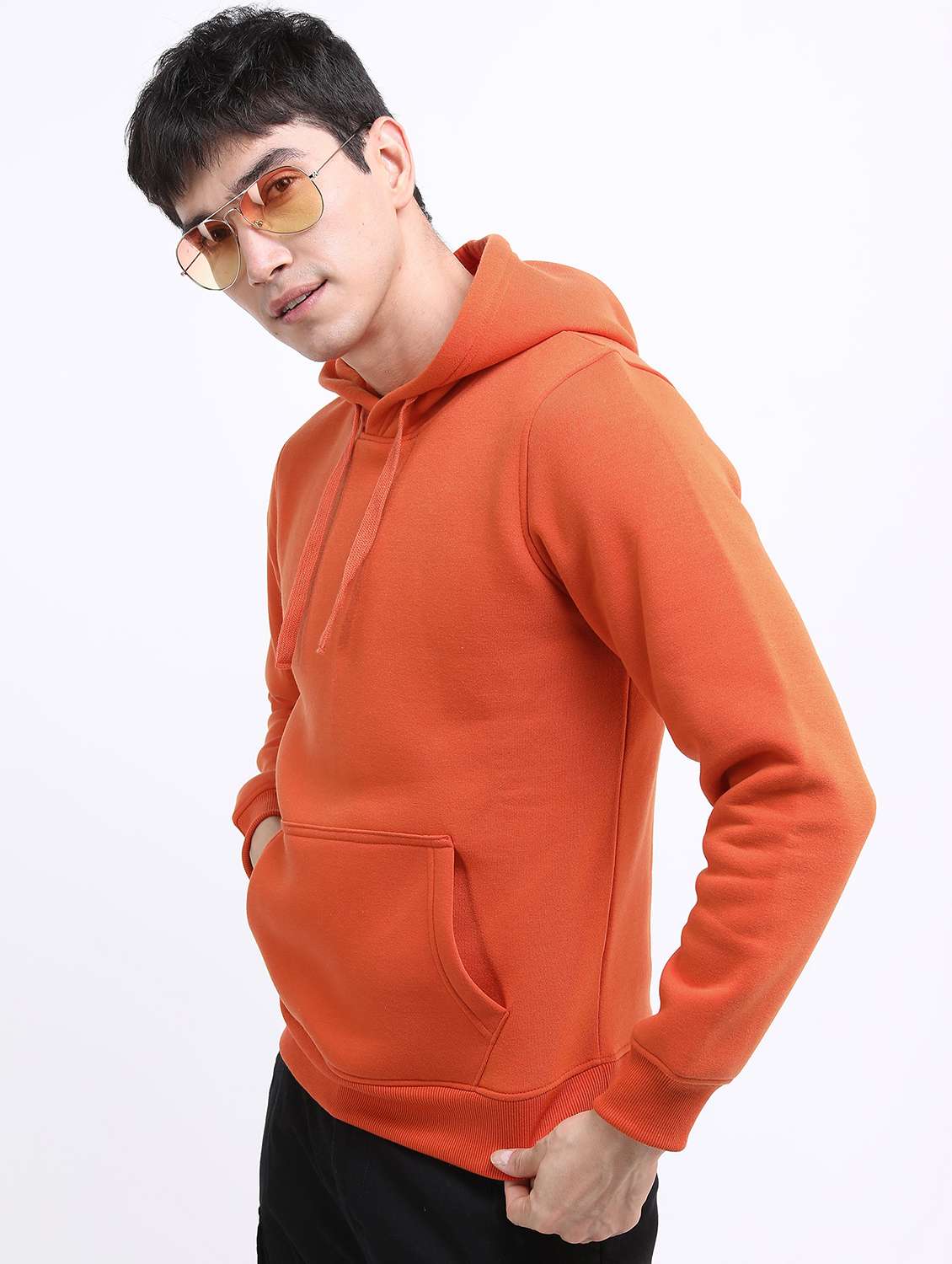 men plain hooded long sleeve sweatshirt - 21596452 -  Standard Image - 1