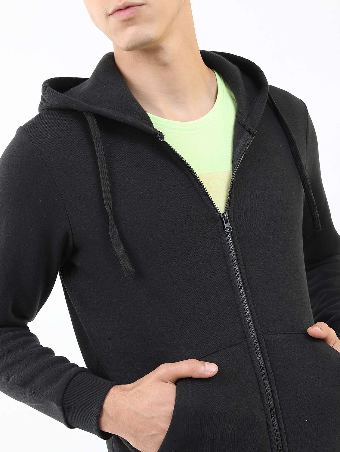 men plain hooded long sleeve sweatshirt - 21596457 -  Standard Image - 4