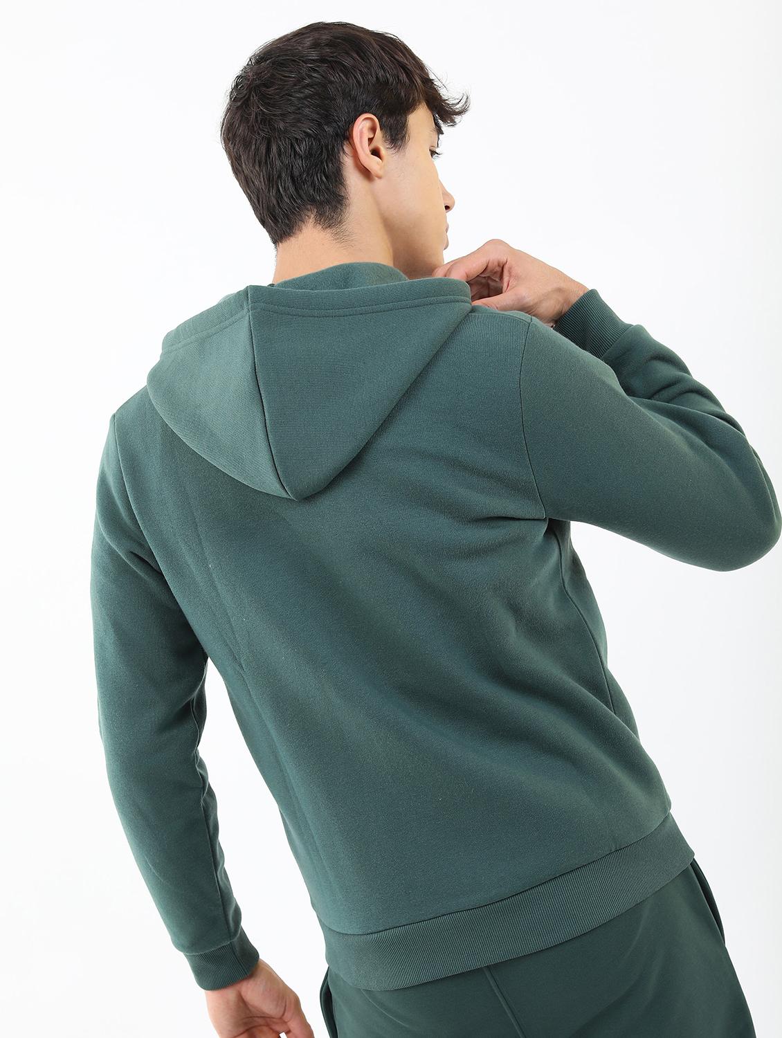 men plain hooded long sleeve sweatshirt - 21596458 - Standard Image - 1