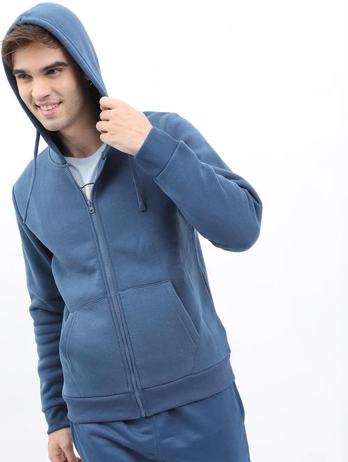 men plain hooded long sleeve sweatshirt - 21596462 - Standard Image - 0