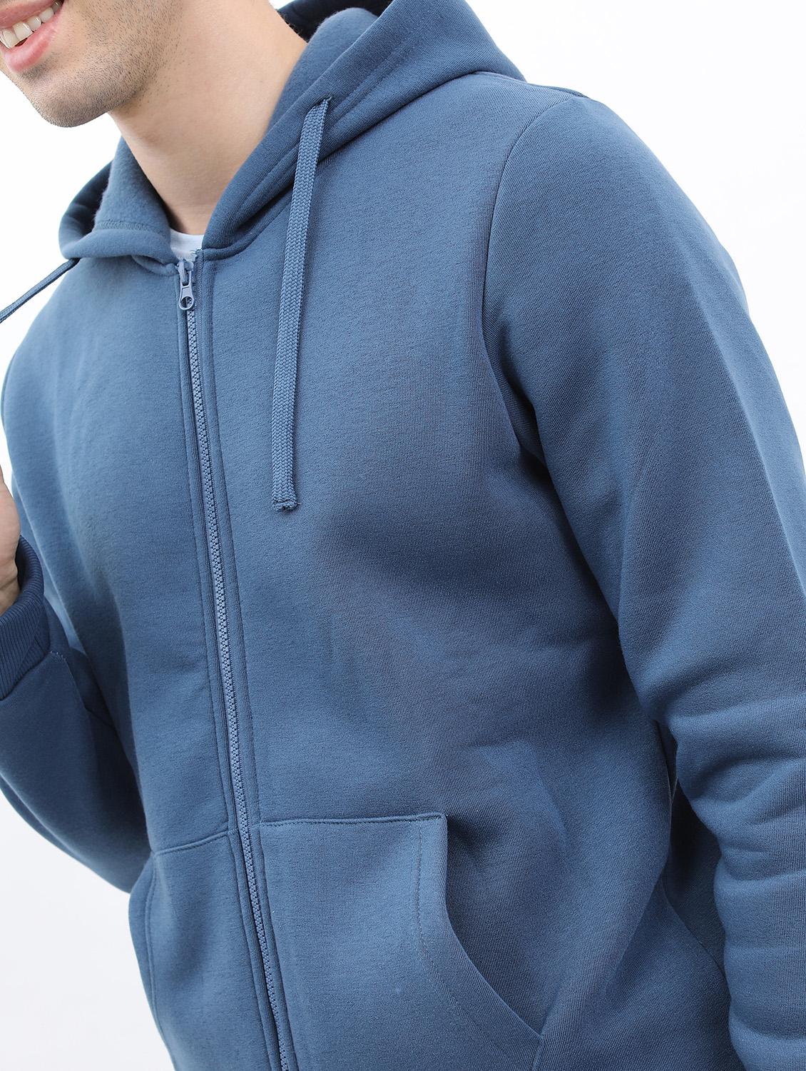 men plain hooded long sleeve sweatshirt - 21596462 - Standard Image - 4
