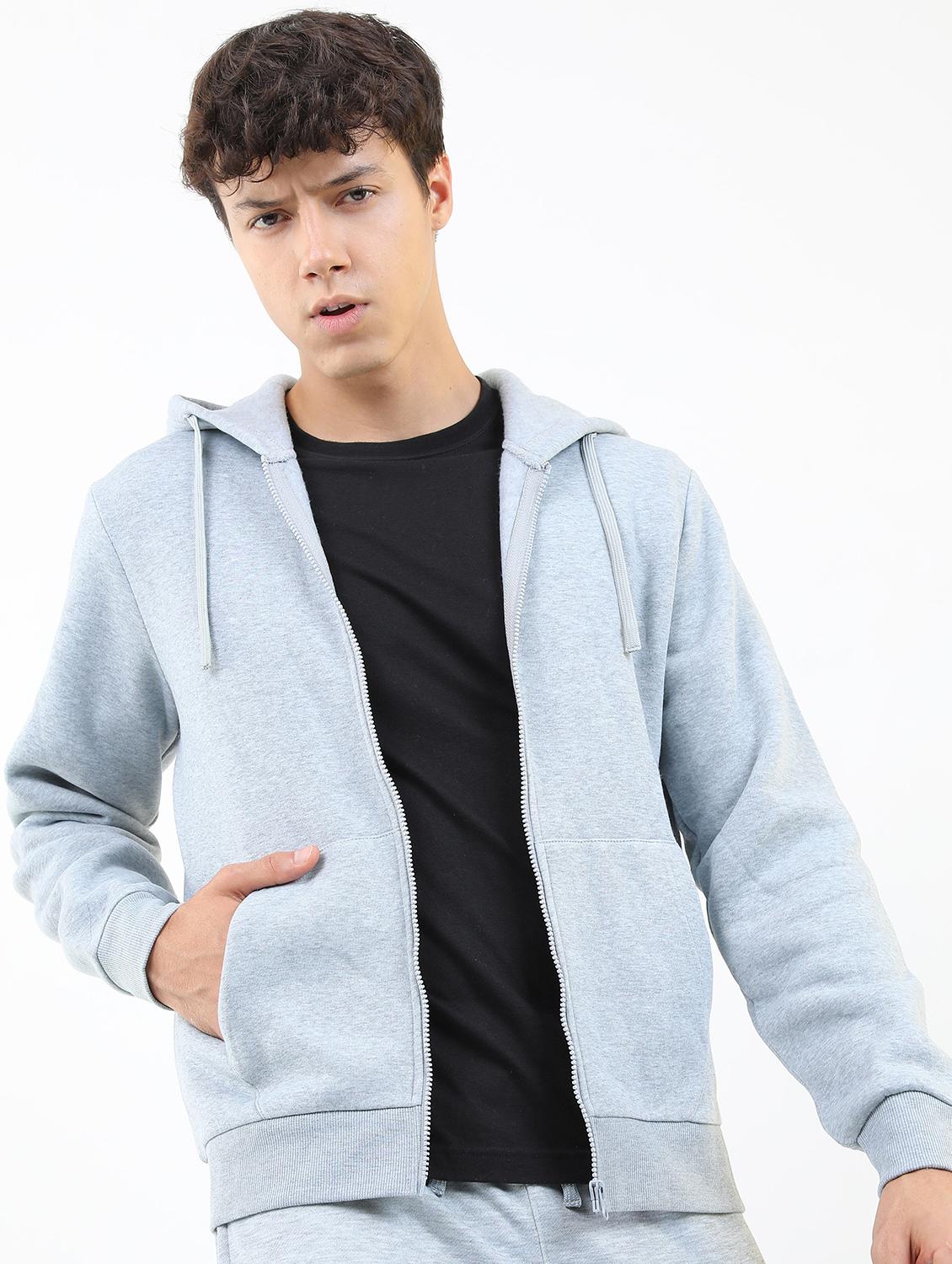 men plain hooded long sleeve sweatshirt - 21596464 - Zoom Image - 0