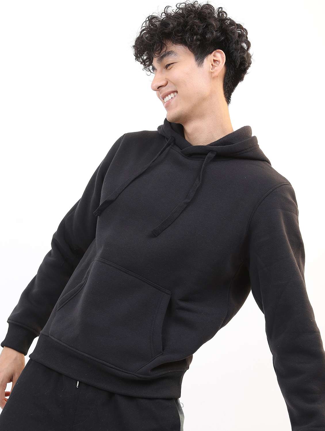 men plain hooded long sleeve sweatshirt - 21596465 -  Standard Image - 1