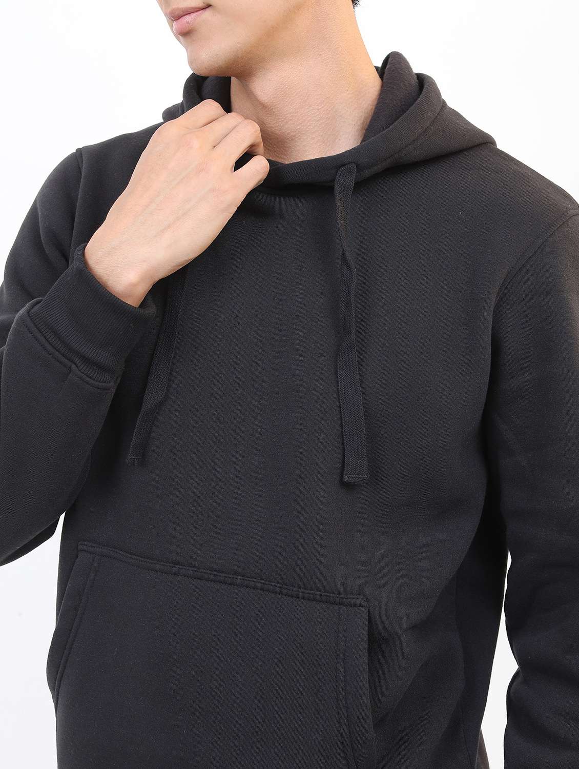men plain hooded long sleeve sweatshirt - 21596465 -  Standard Image - 4
