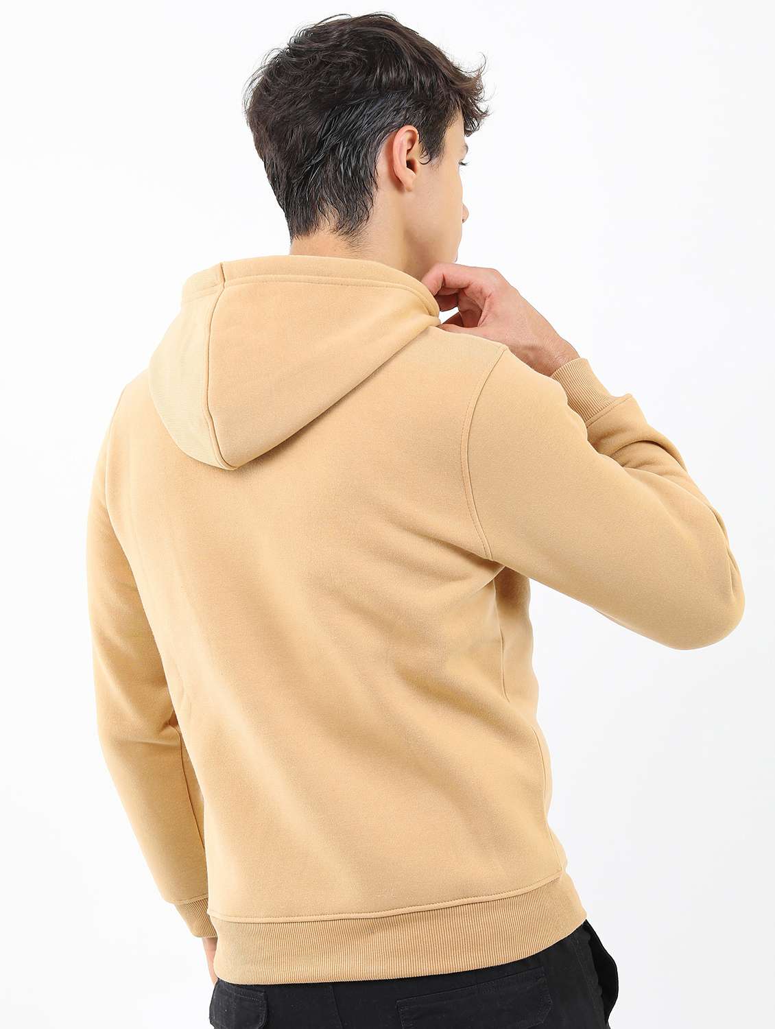 men plain hooded long sleeve sweatshirt - 21596469 -  Standard Image - 1
