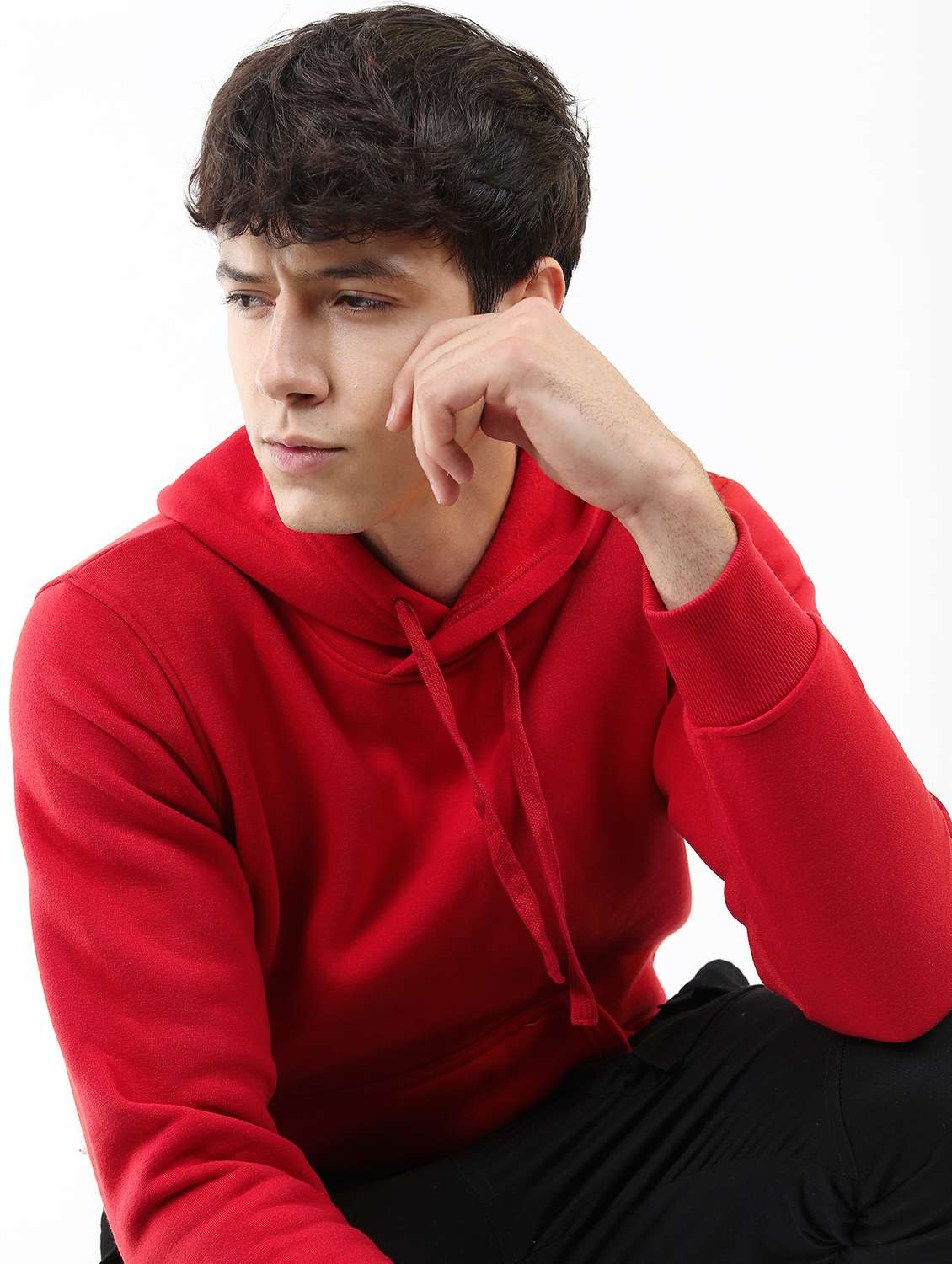 men plain hooded long sleeve sweatshirt - 21596470 -  Standard Image - 1