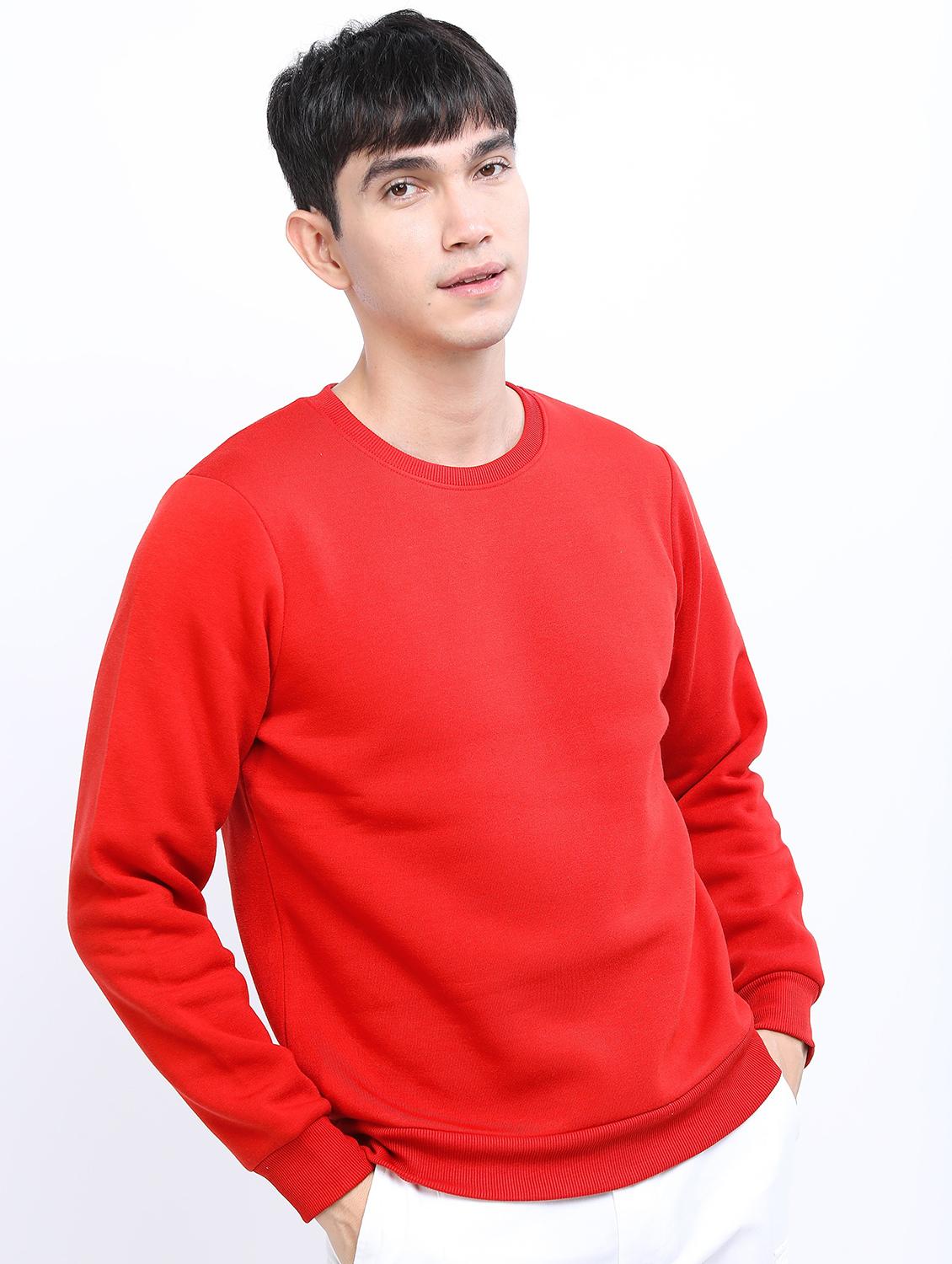 men plain round neck long sleeve sweatshirt - 21596474 - Zoom Image - 0