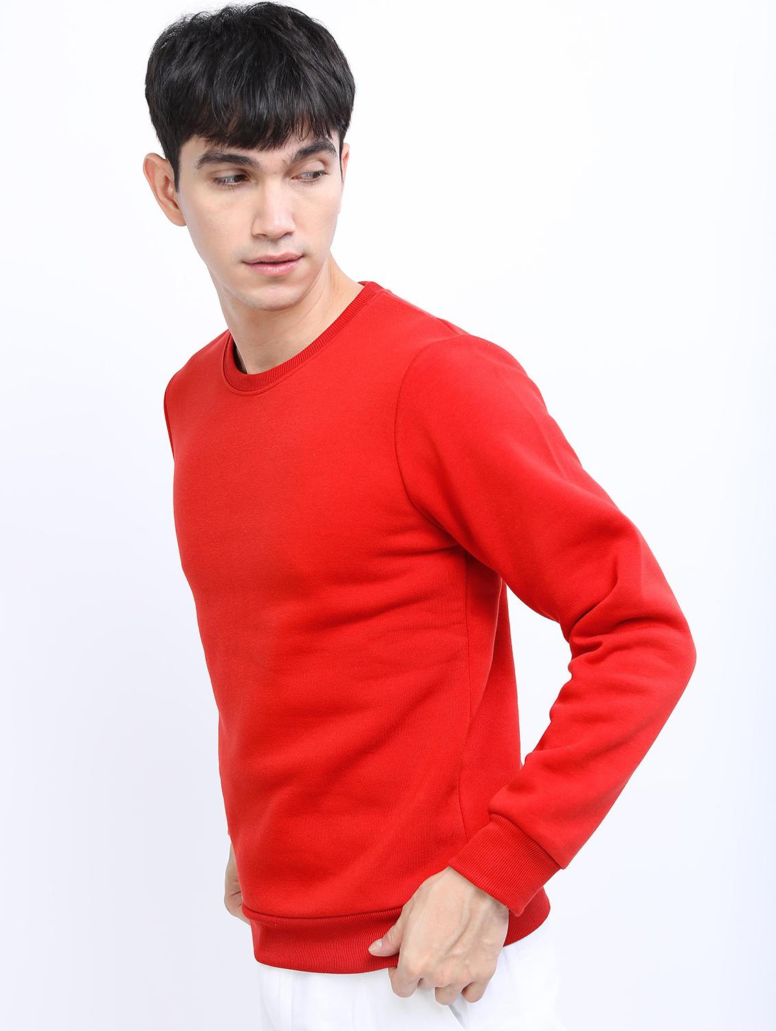 men plain round neck long sleeve sweatshirt - 21596474 - Standard Image - 1