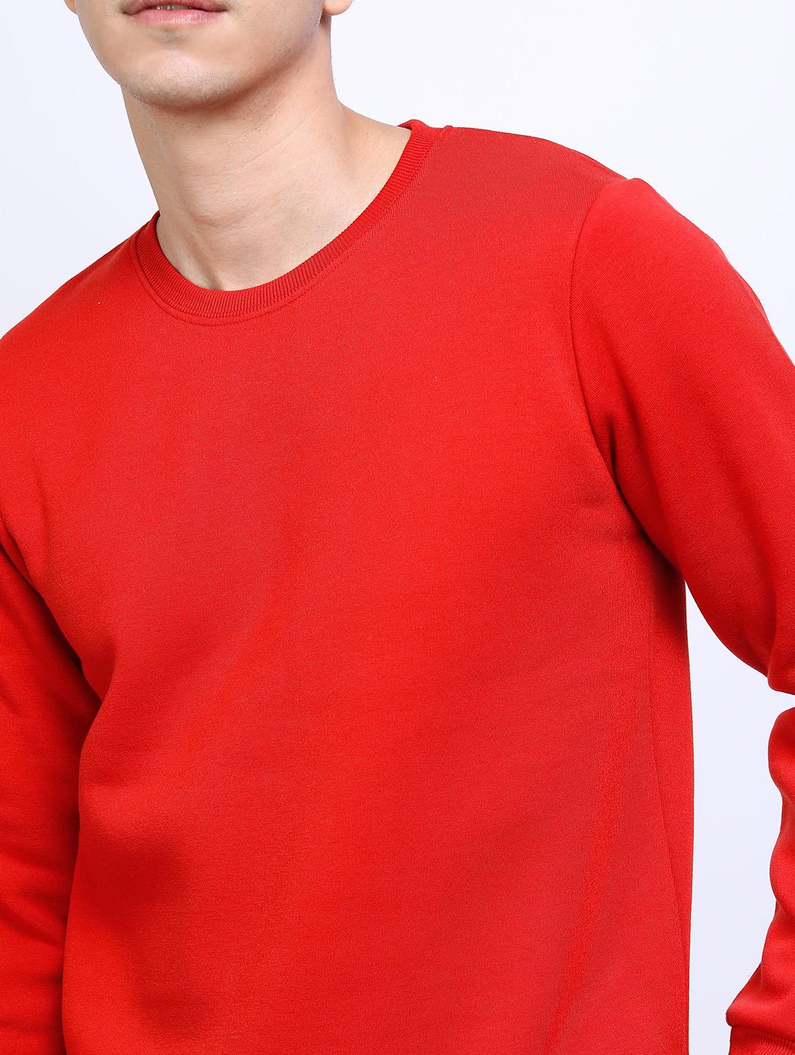 men plain round neck long sleeve sweatshirt - 21596474 - Standard Image - 4