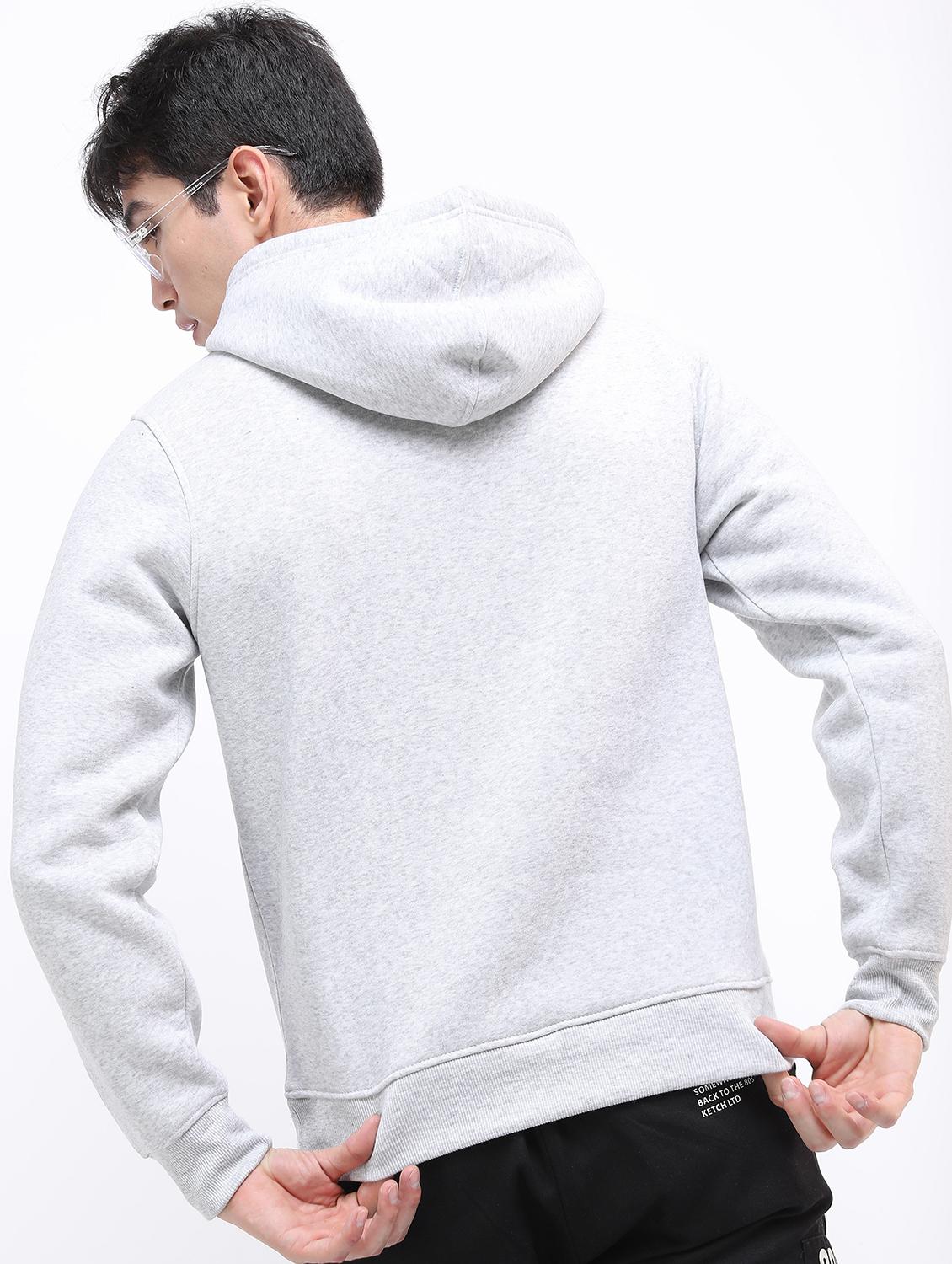 men plain hooded long sleeve sweatshirt - 21596477 - Standard Image - 1