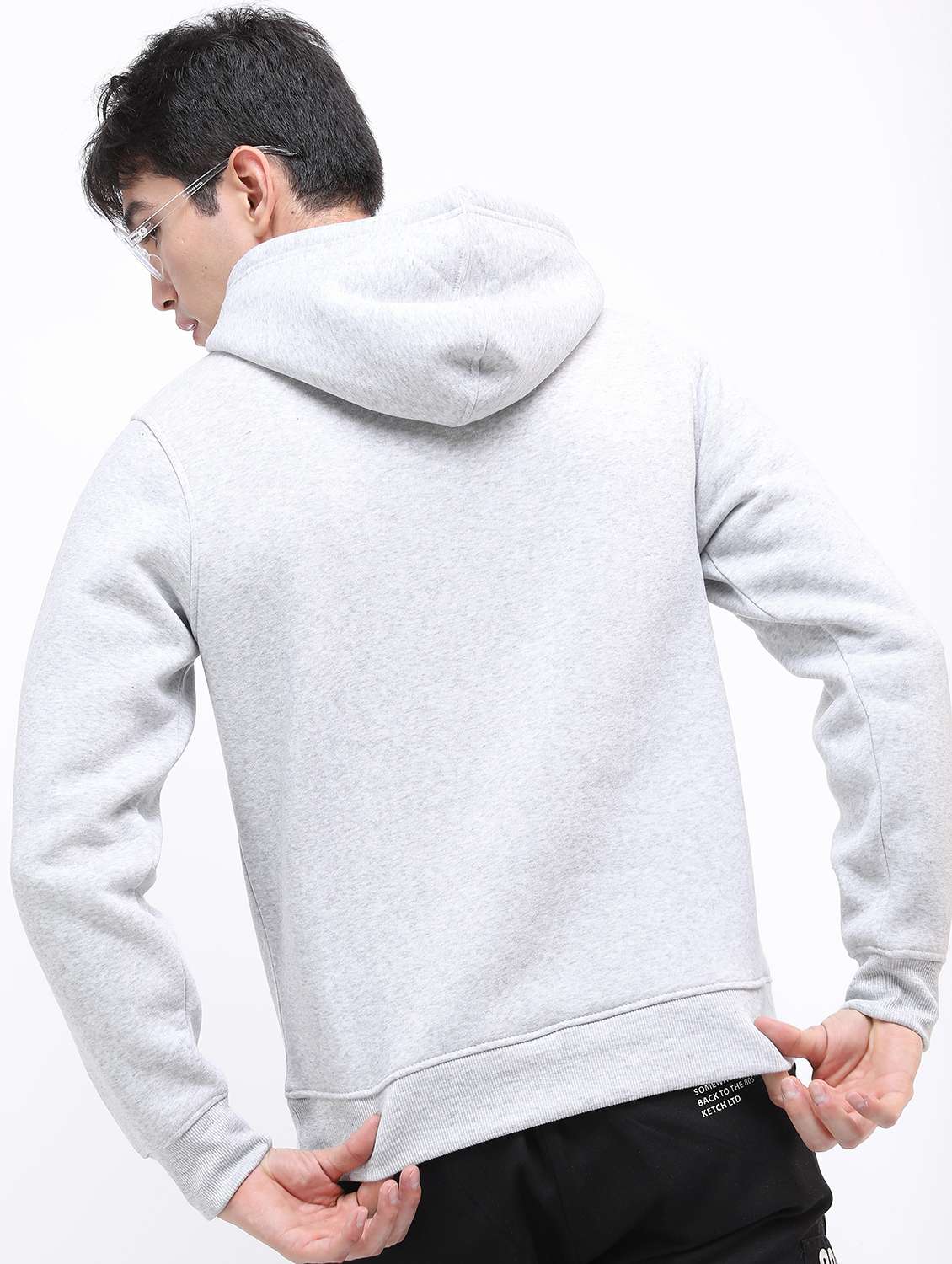 men plain hooded long sleeve sweatshirt - 21596478 -  Standard Image - 1