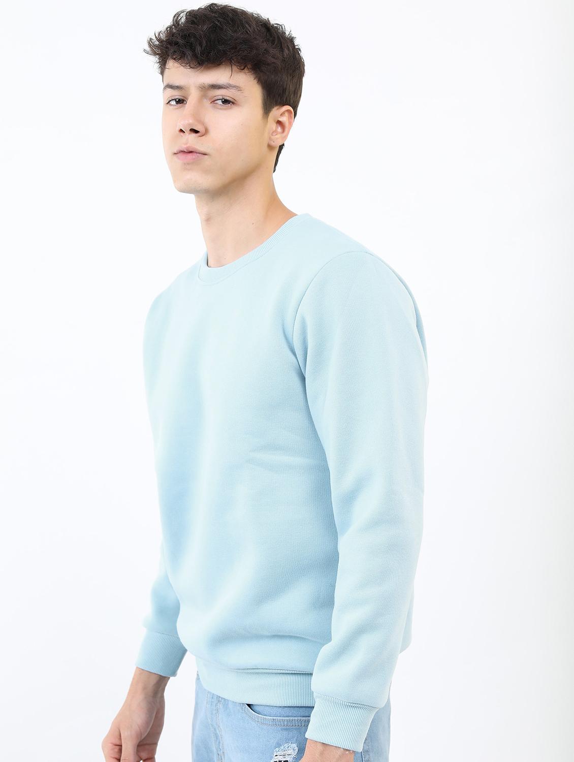 men plain round neck long sleeve sweatshirt - 21596480 -  Standard Image - 1