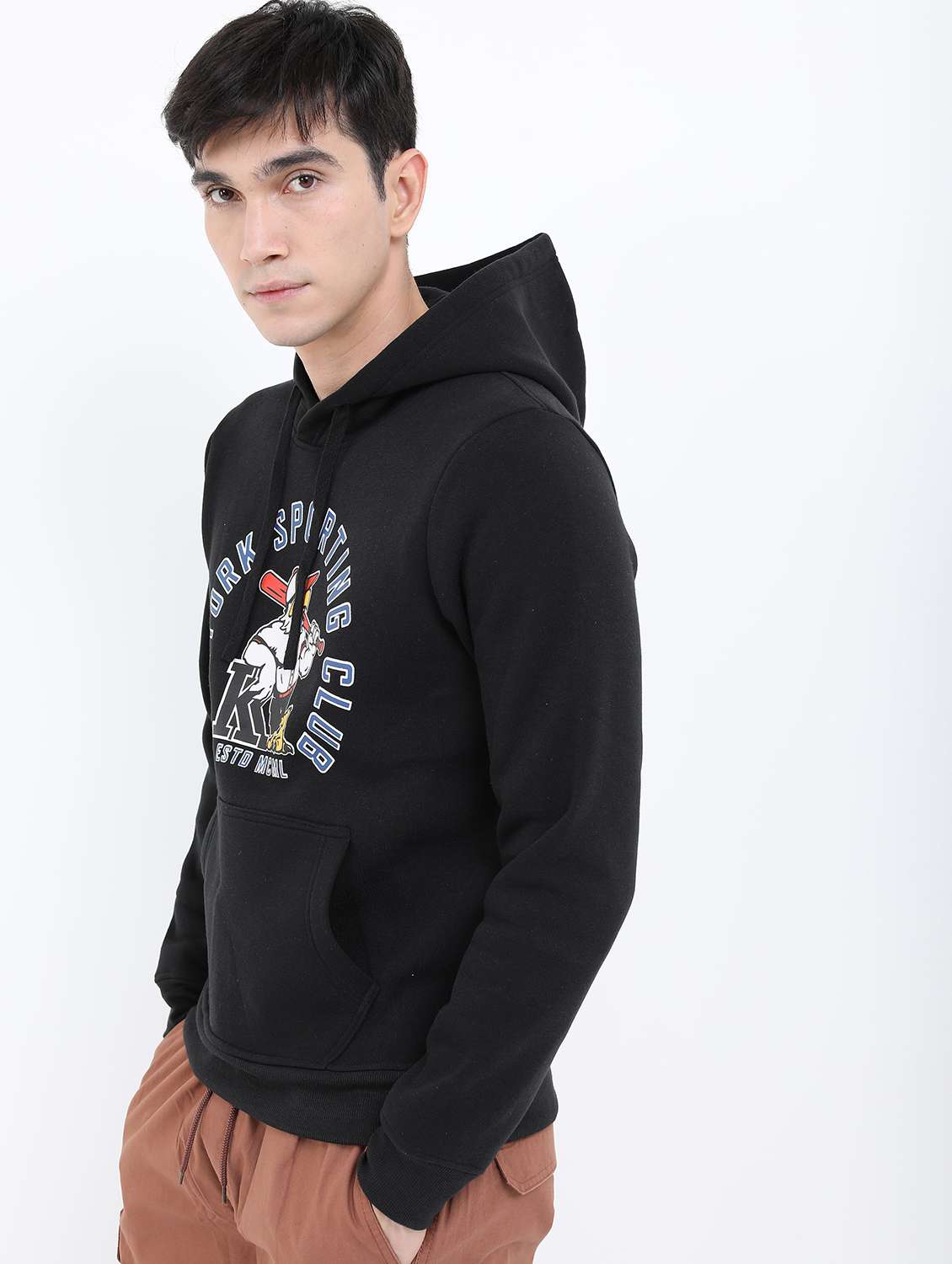 men long sleeves front print sweatshirt - 21596496 -  Standard Image - 1