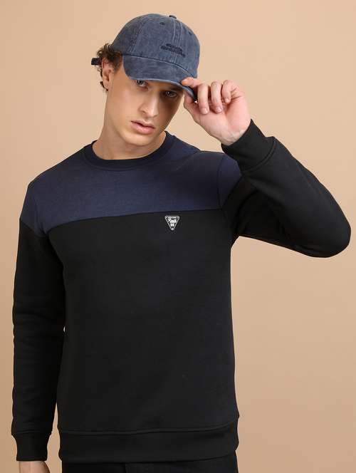 men long sleeves color block sweatshirt - 21596509 - Standard Image - 0
