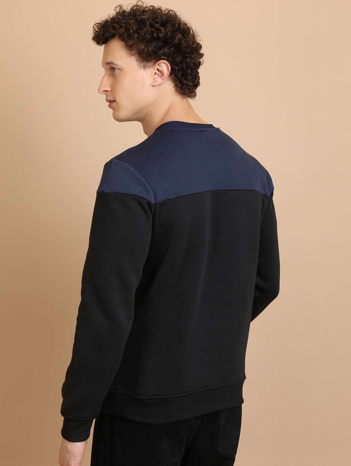 Men Long Sleeves Color Block Sweatshirt