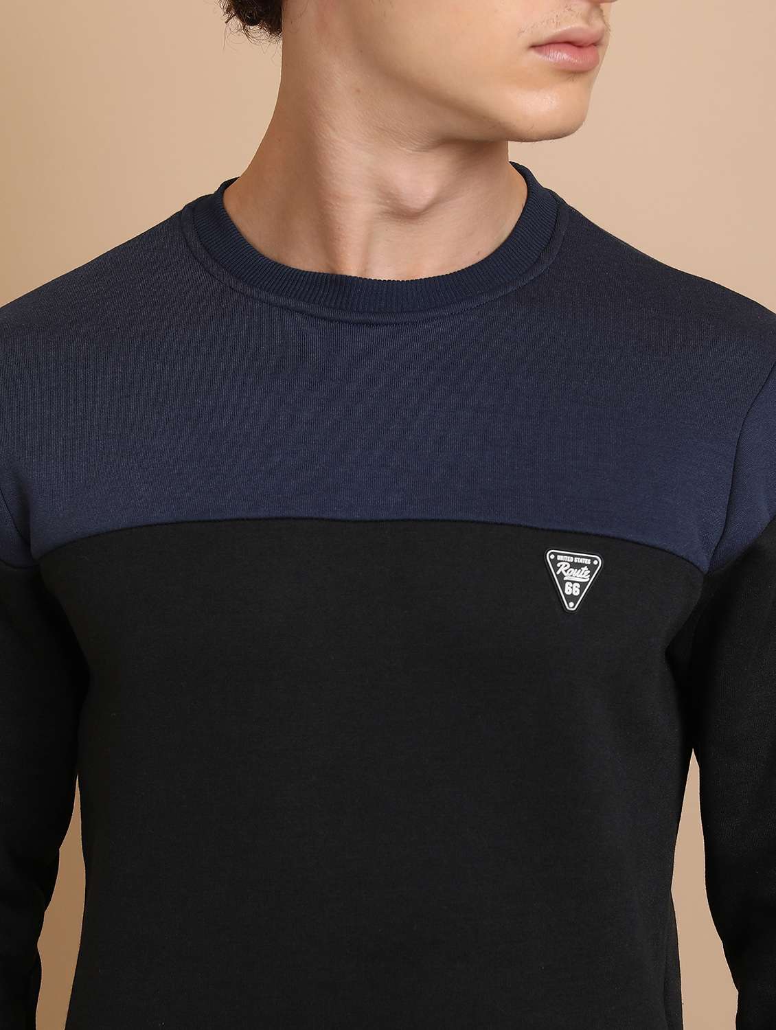 men long sleeves color block sweatshirt - 21596509 - Standard Image - 4